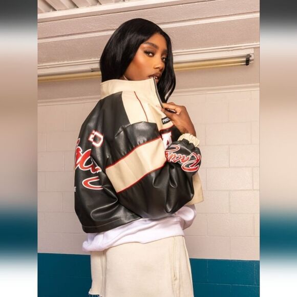 NWT PrettyLittleThing Auto Racing Bomber - Picture 3 of 15